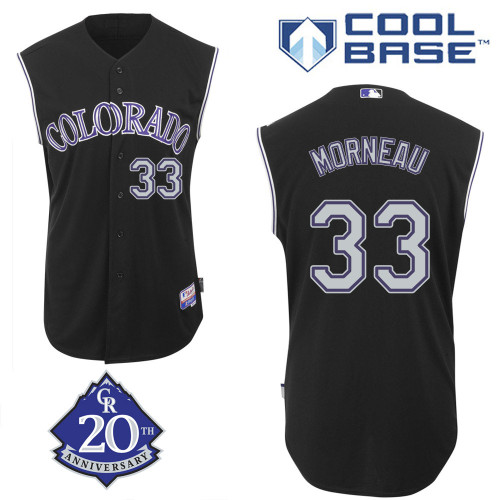 Justin Morneau #33 mlb Jersey-Colorado Rockies Women's Authentic Alternate 2 Black Baseball Jersey